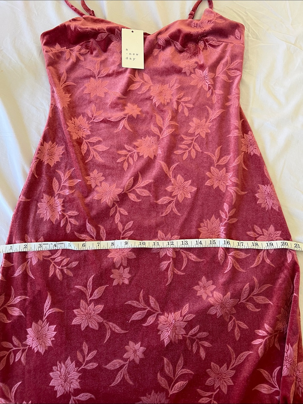a new day Red Floral Velvet Slip Dress - Picture 7 of 7